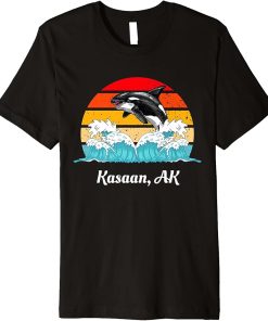 Vintage Kasaan AK Distressed Orca Killer Whale Art Premium T-Shirt