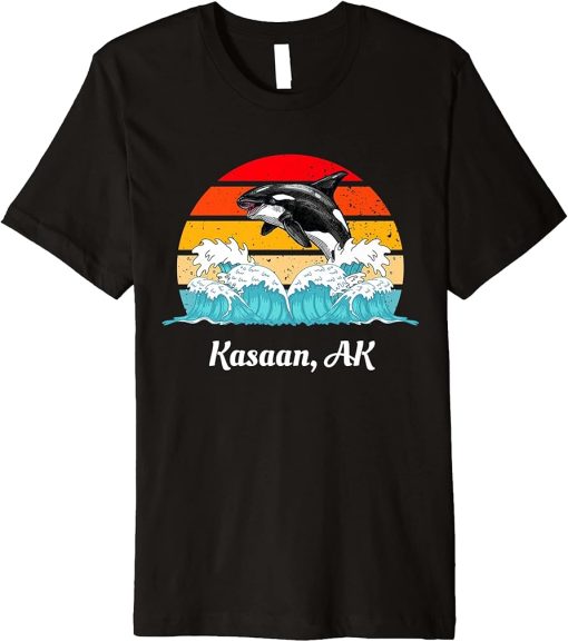 Vintage Kasaan AK Distressed Orca Killer Whale Art Premium T-Shirt