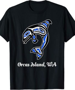 Blue Native American Orcas Island WA Orca Killer Whale T-Shirt