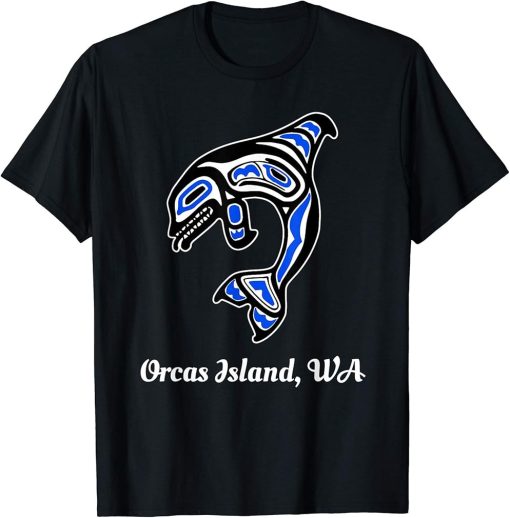 Blue Native American Orcas Island WA Orca Killer Whale T-Shirt