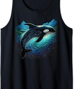 Colourful mystical orca whale watching dolphin pottwhale orca whale Tank Top