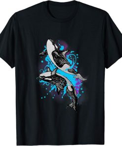 Orca Illustration Cute Ocean Wildlife Killer Whale T-Shirt